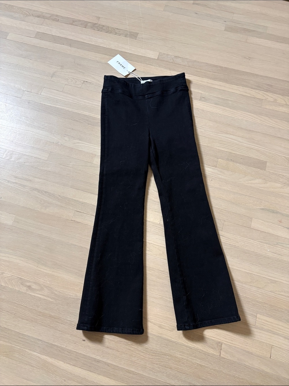 Frame Denim Black Flare Jeans